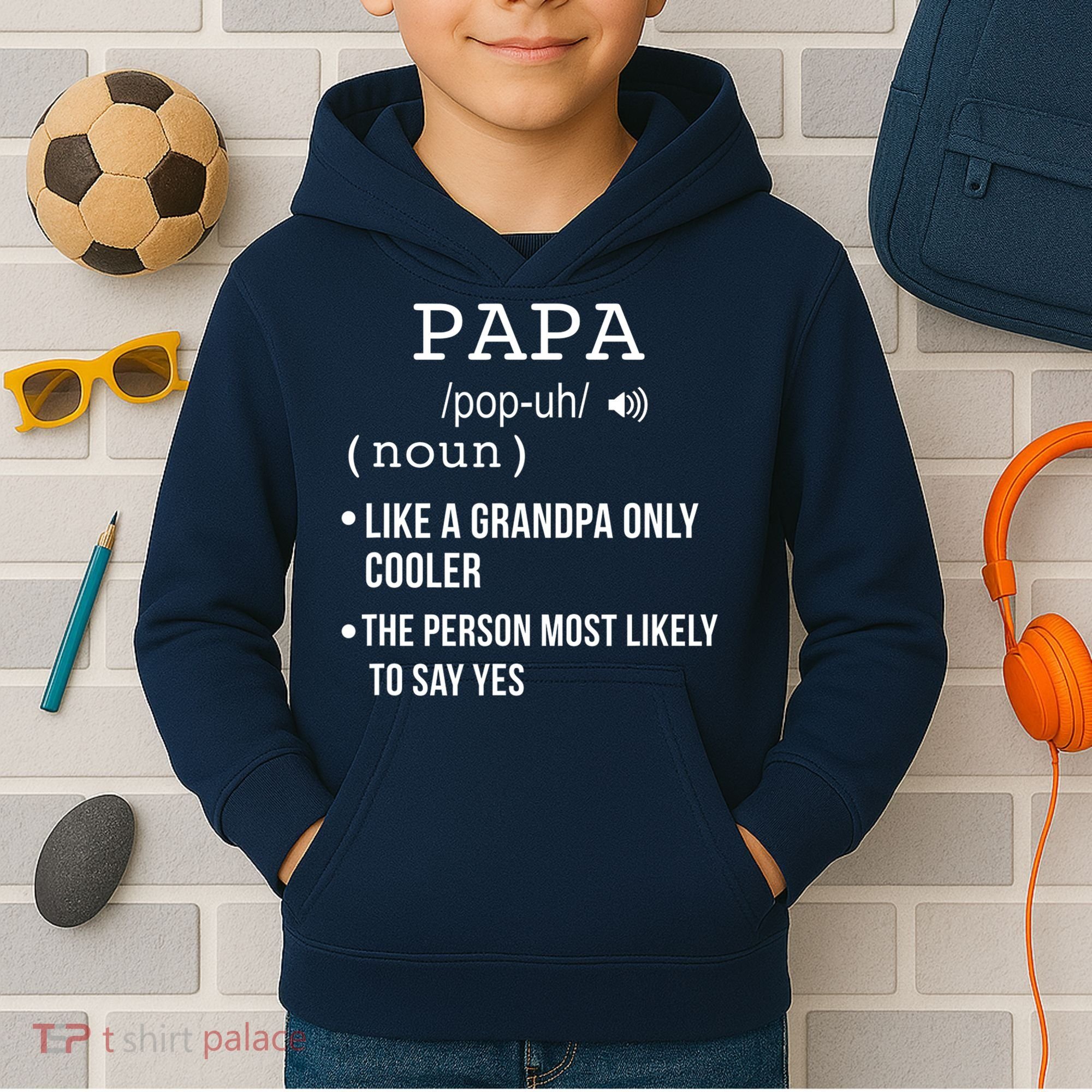 Papa Gift From Grandkids Father's Day Shirt Papa Definition Kids Hoodie