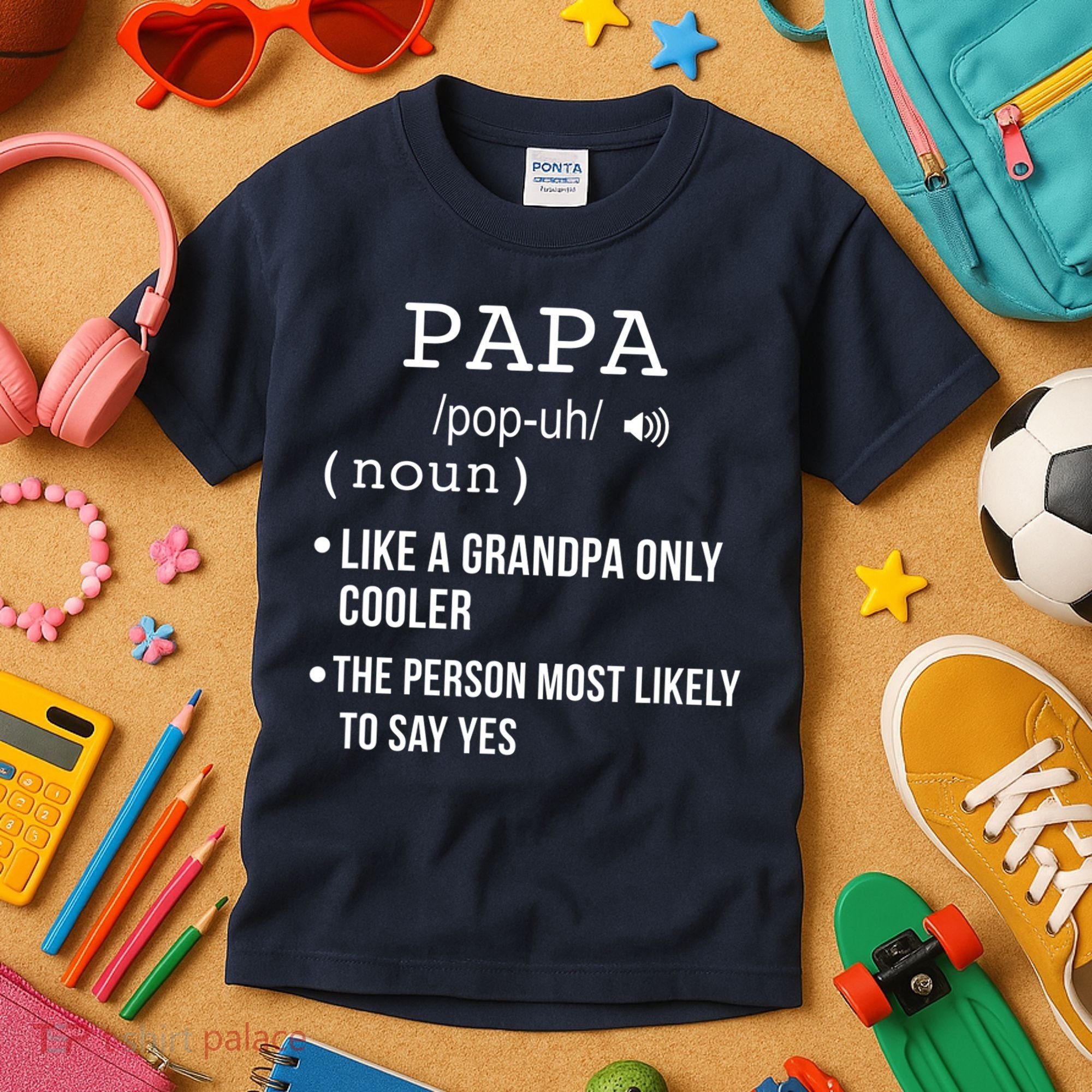 Papa Gift From Grandkids Father's Day Shirt Papa Definition Kids T-Shirt