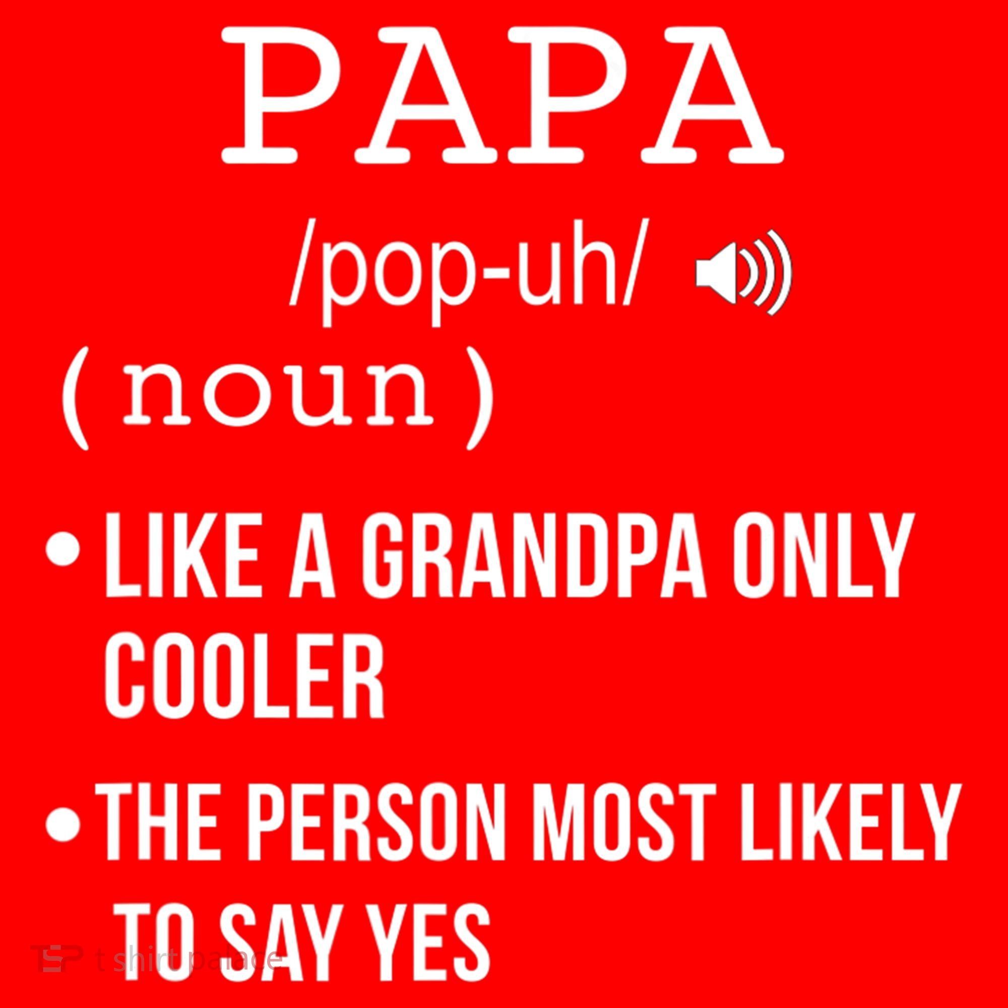 Papa Gift From Grandkids Father's Day Shirt Papa Definition Santa Hat