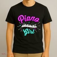 Piano Girl Funny Pianist Music Keyboardist Musician Outfit T-Shirt thumb 3