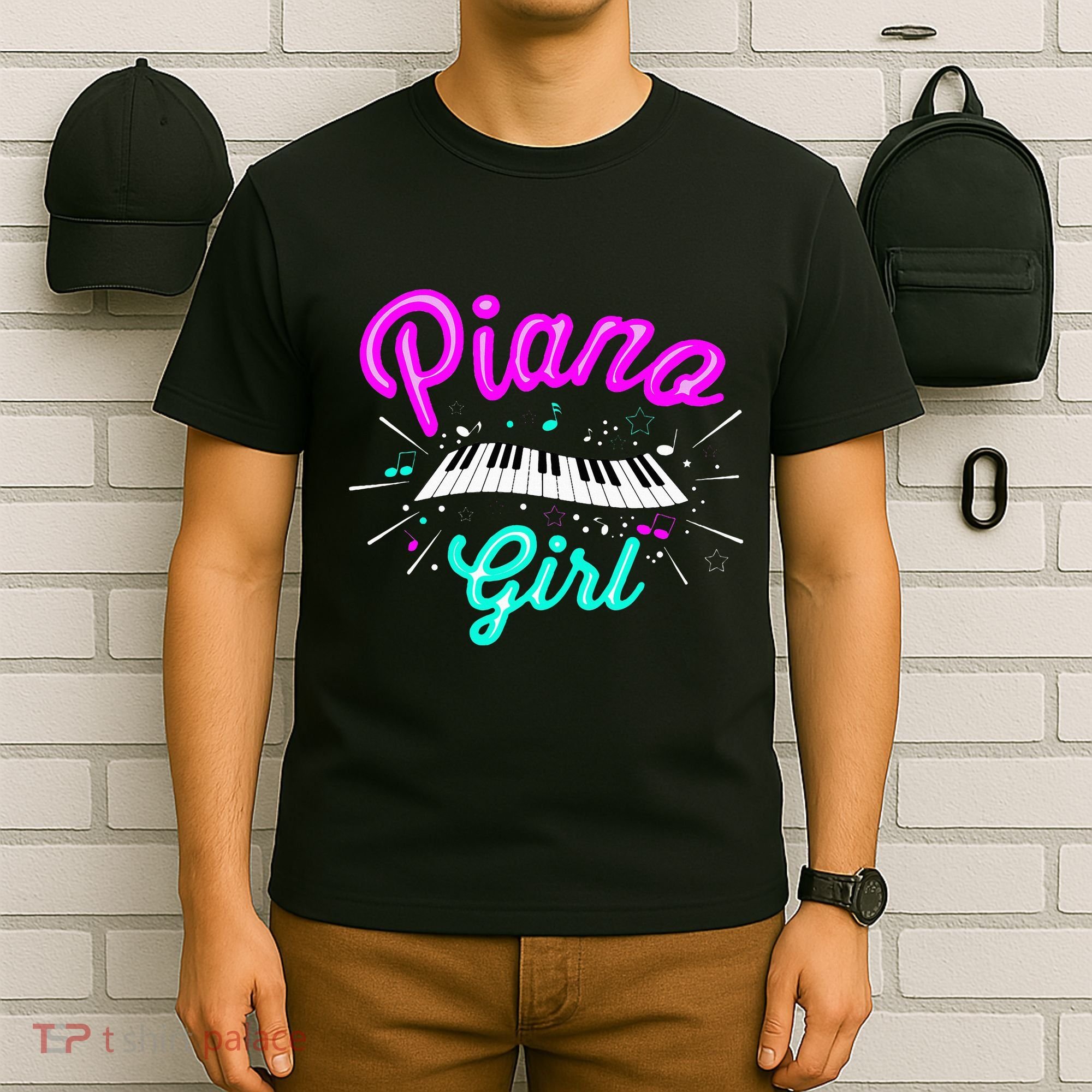 Piano Girl Funny Pianist Music Keyboardist Musician Outfit T-Shirt
