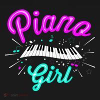 Piano Girl Funny Pianist Music Keyboardist Musician Outfit T-Shirt thumb 7