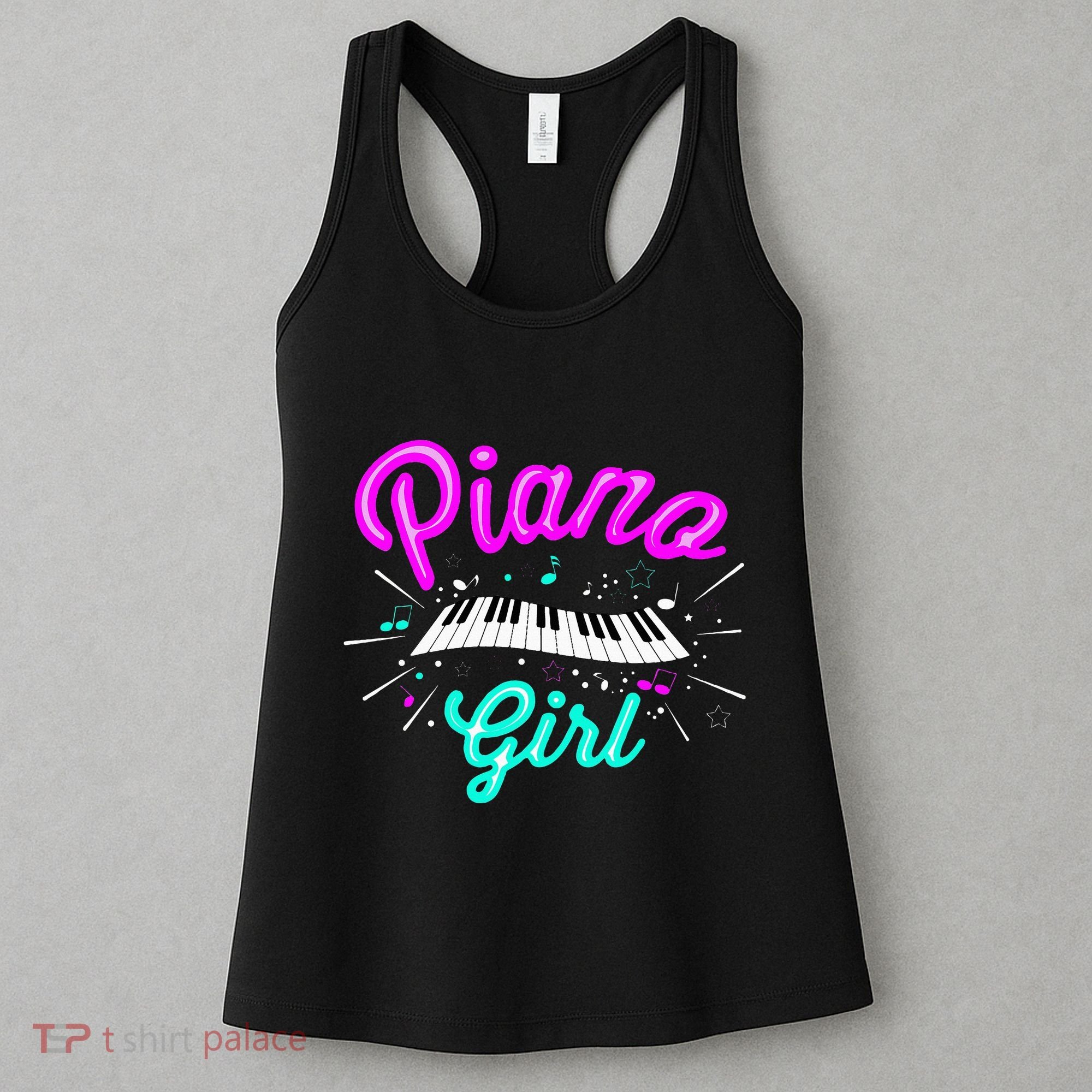 Piano Girl Funny Pianist Music Keyboardist Musician Outfit Women's Tank Top
