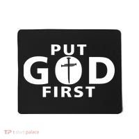 Put God First Christian 3 Nails Cross Catholic Jesus Christ Mousepad thumb 0