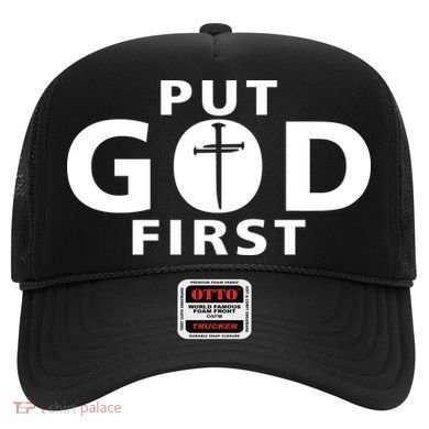 Put God First Christian 3 Nails Cross Catholic Jesus Christ Hat