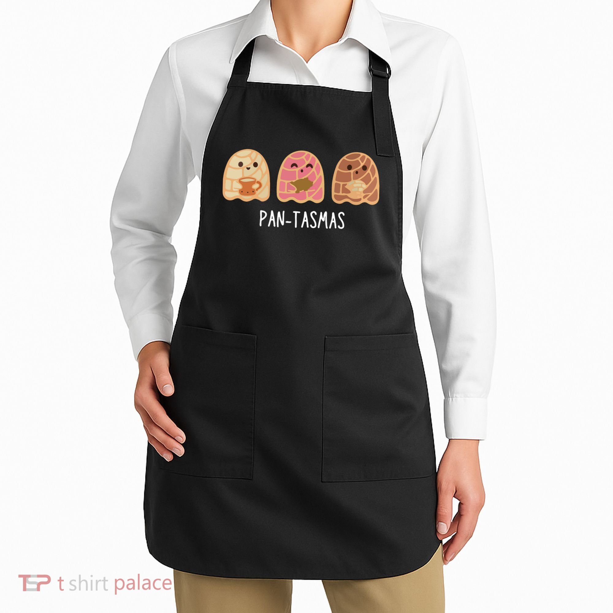 Pantasmas Ghost Funny Spooky Conchas Mexican Ghost Apron