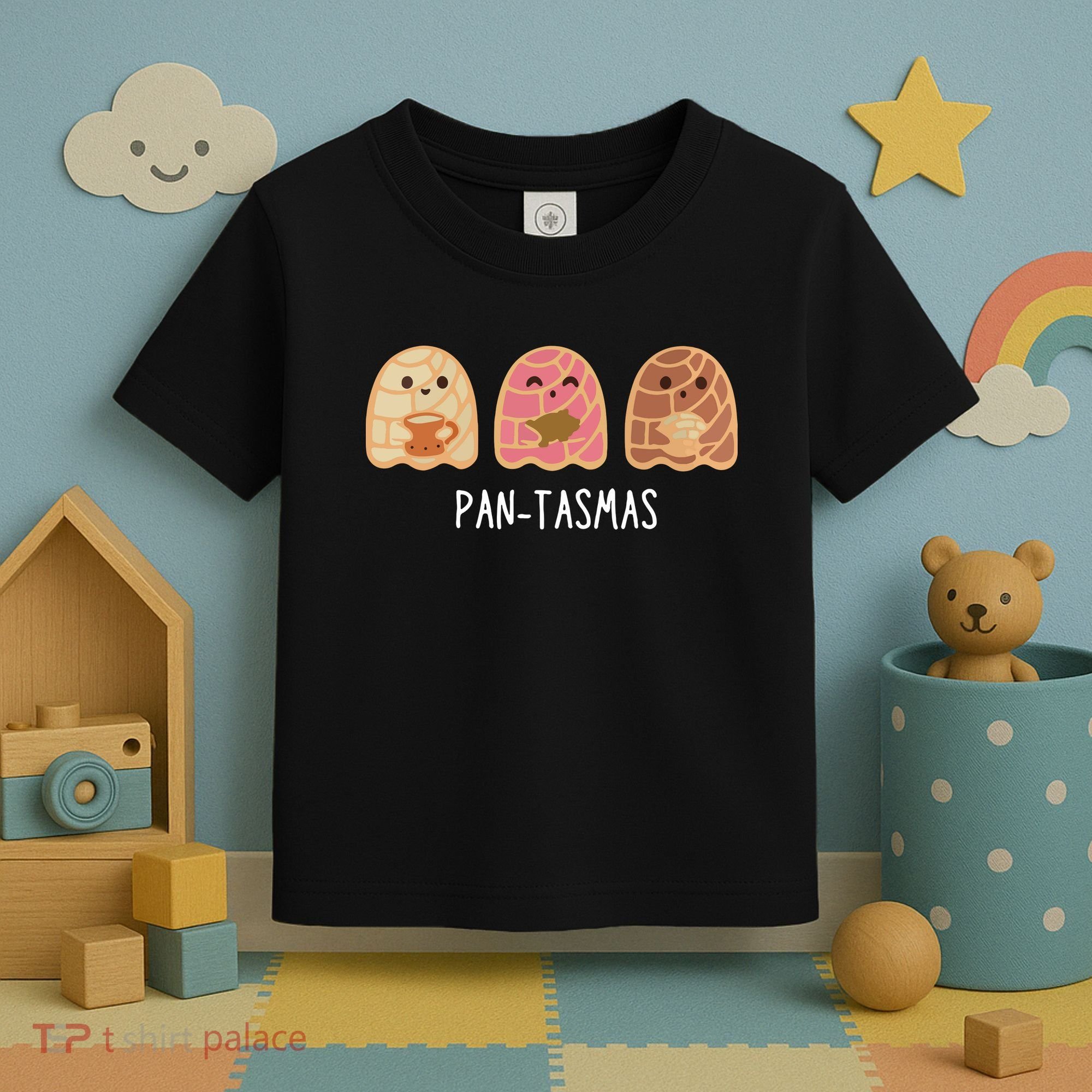 Pantasmas Ghost Funny Spooky Conchas Mexican Ghost Toddler T-Shirt