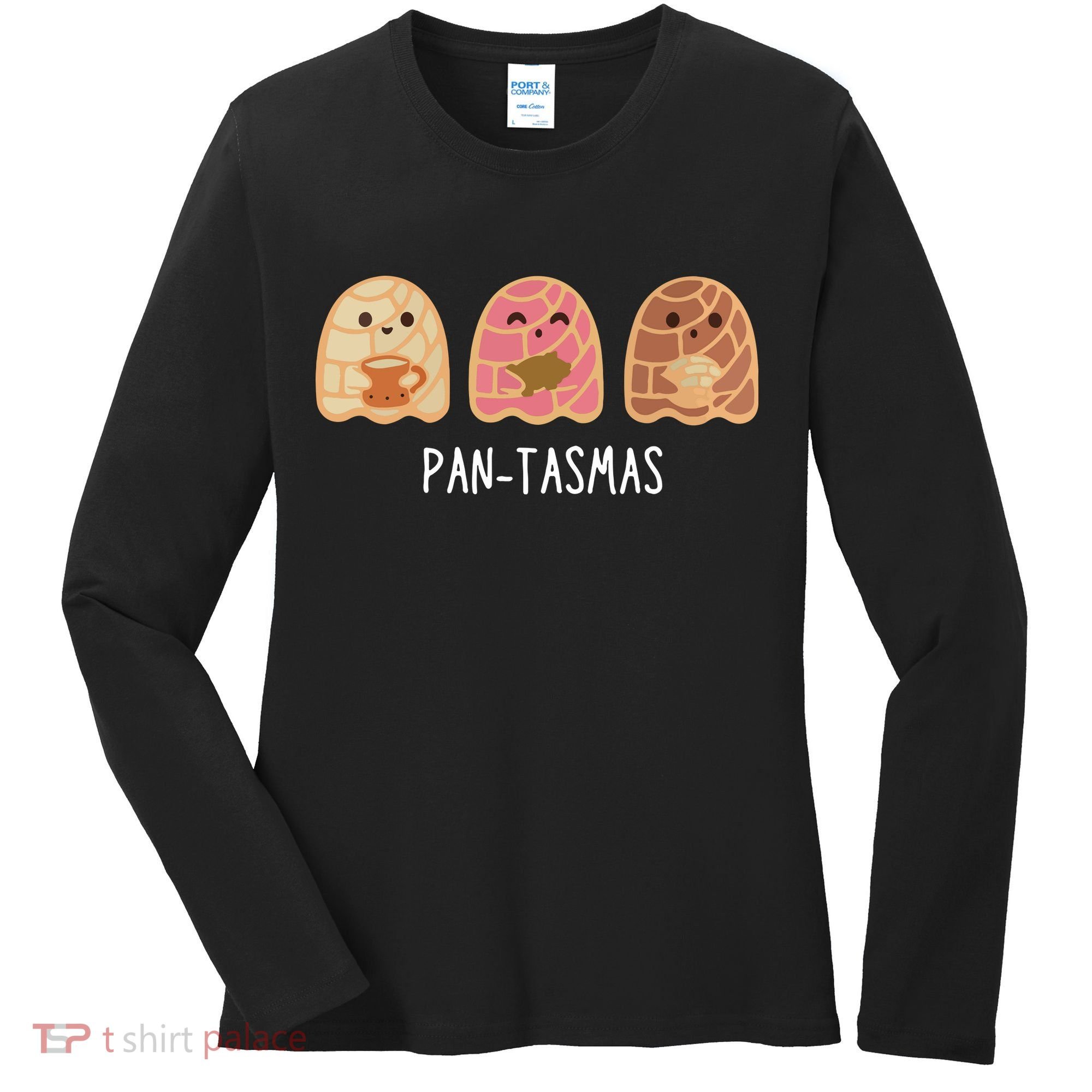 Pantasmas Ghost Funny Spooky Conchas Mexican Ghost Women's Long Sleeve Shirt