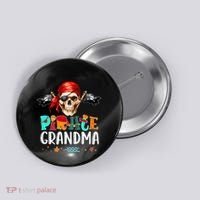 Pirate Grandma Funny Birthday Pirate Day Family Matching Button thumb 0