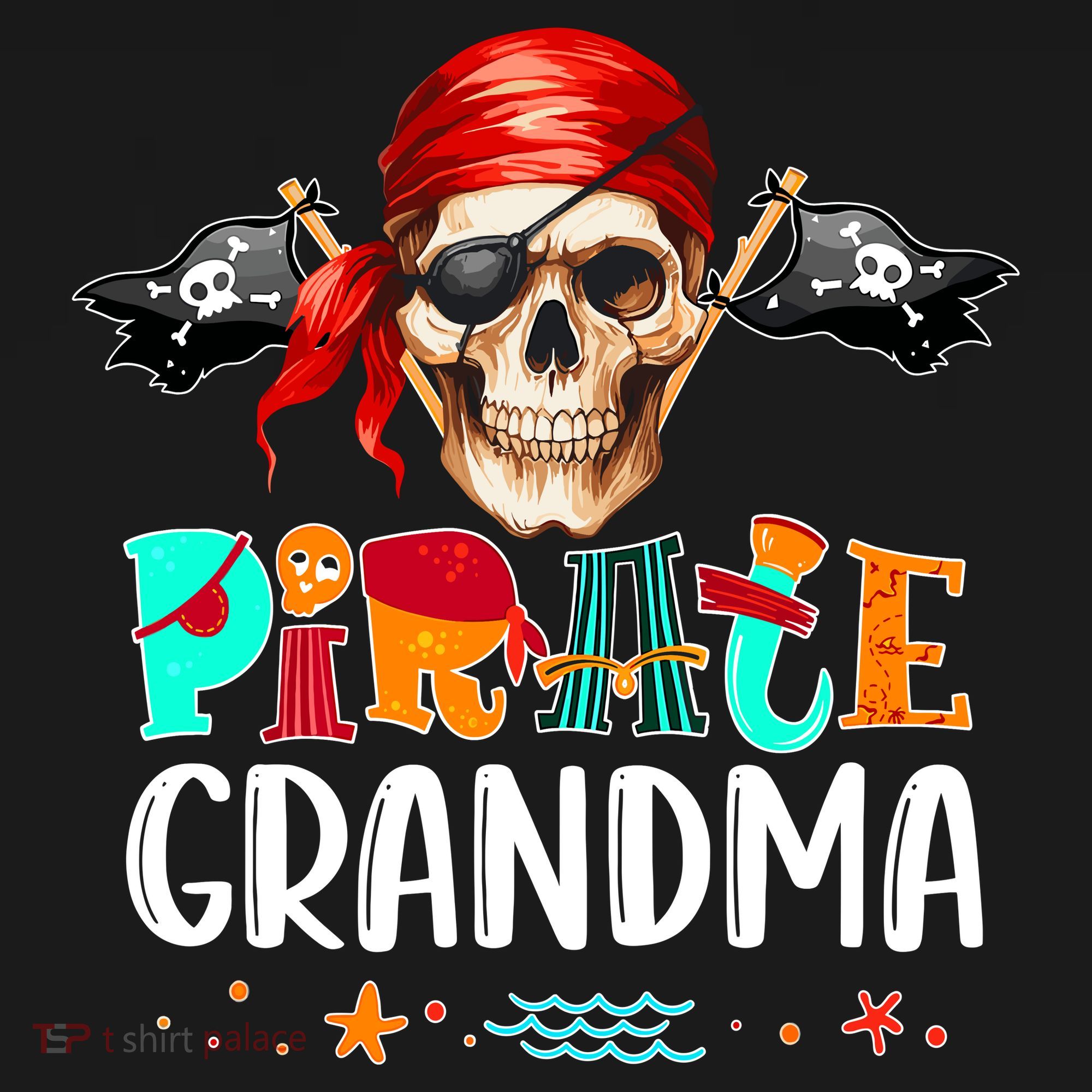 Pirate Grandma Funny Birthday Pirate Day Family Matching Coaster