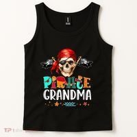 Pirate Grandma Funny Birthday Pirate Day Family Matching Tank Top thumb 2