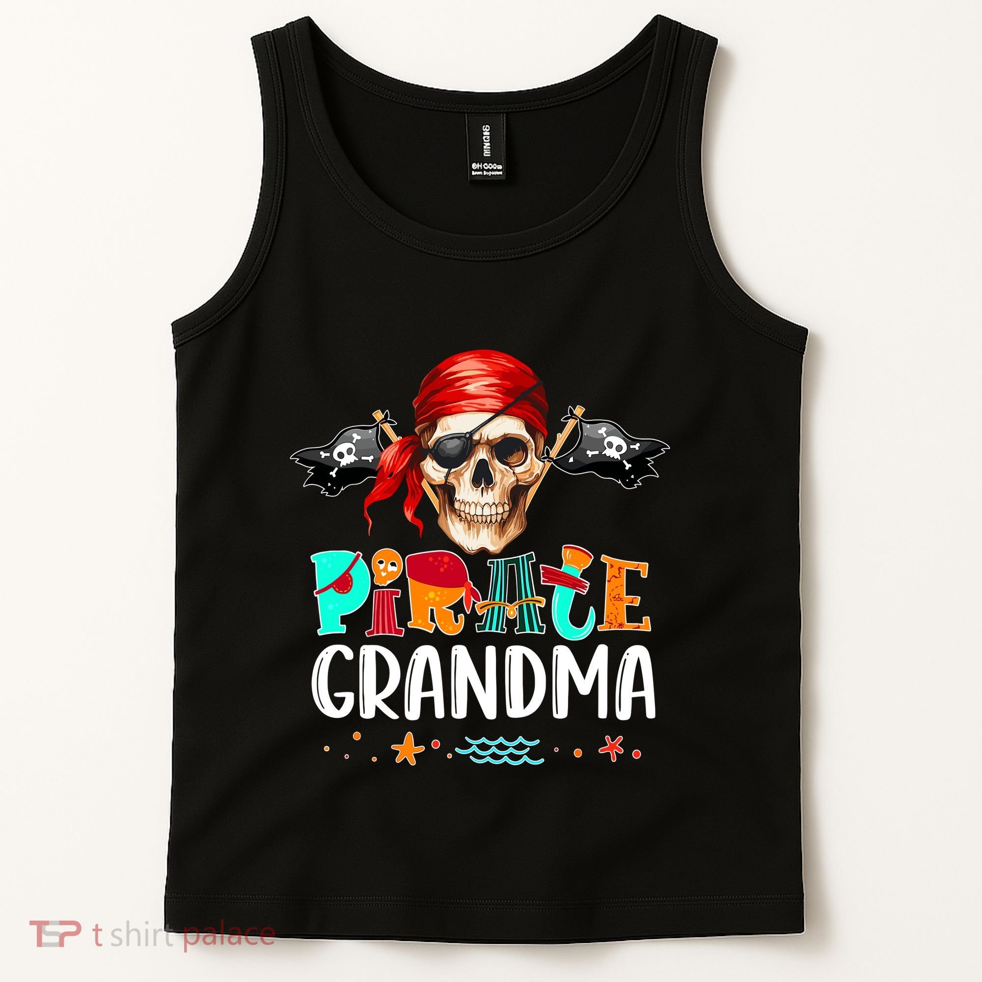 Pirate Grandma Funny Birthday Pirate Day Family Matching Tank Top