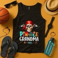 Pirate Grandma Funny Birthday Pirate Day Family Matching Tank Top thumb 4