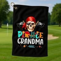 Pirate Grandma Funny Birthday Pirate Day Family Matching Golf Towel thumb 1