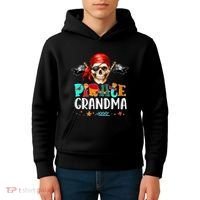 Pirate Grandma Funny Birthday Pirate Day Family Matching Kids Hoodie thumb 4