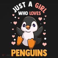 Penguin Gift For Girls Just A Girl Who Loves Penguins Gift Women's Hoodie thumb 2