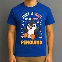 Penguin Gift For Girls Just A Girl Who Loves Penguins Gift T-Shirt thumb 3