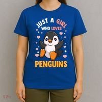 Penguin Gift For Girls Just A Girl Who Loves Penguins Gift T-Shirt thumb 4