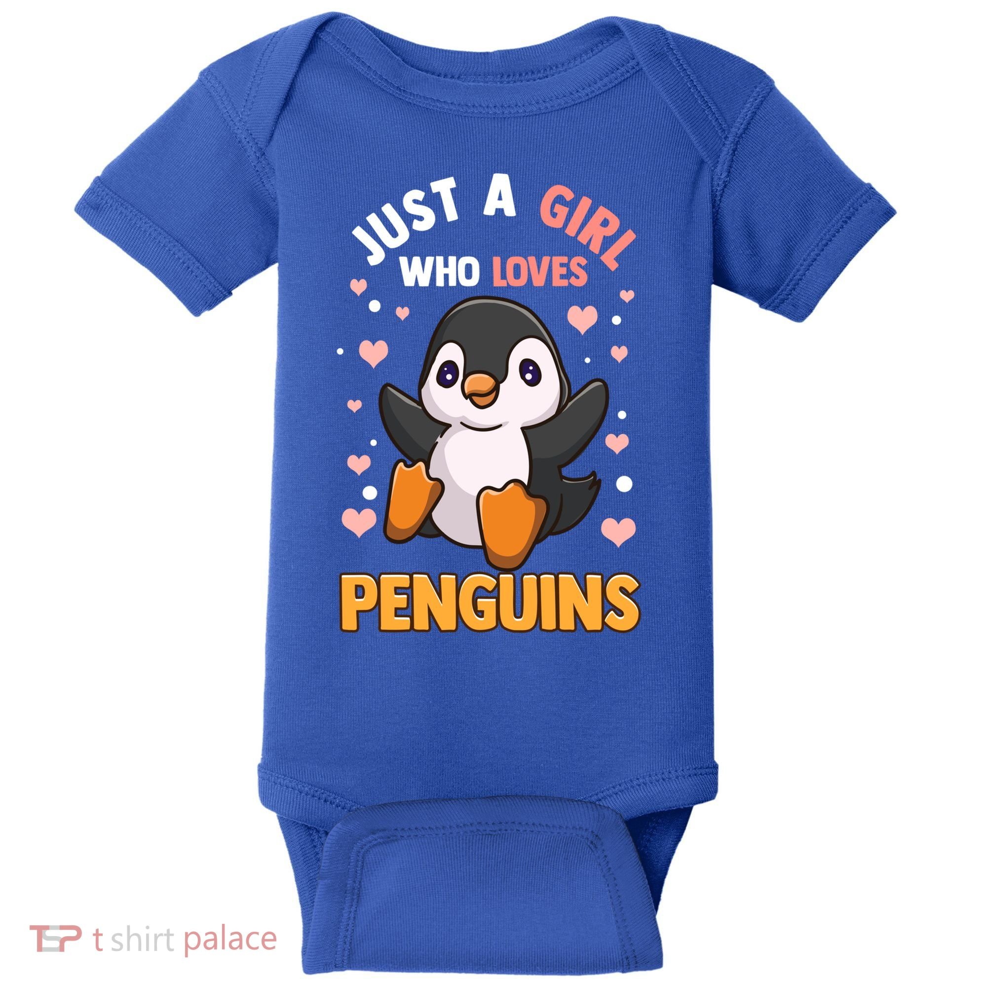 Penguin Gift For Girls Just A Girl Who Loves Penguins Gift Baby Bodysuit