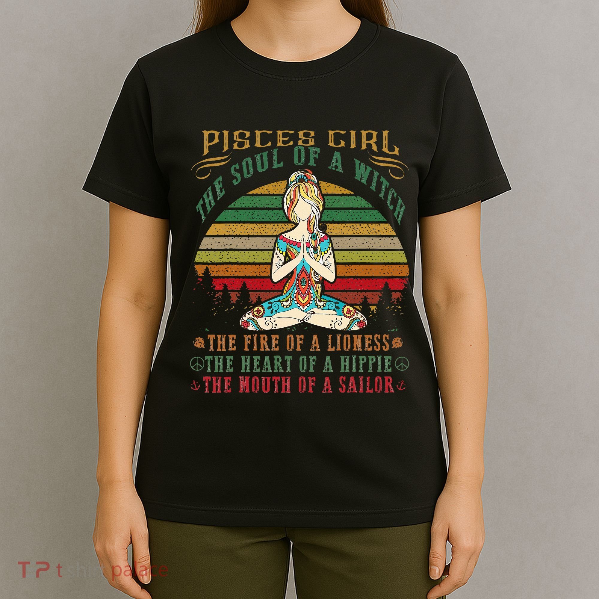 Pisces Girl For Yoga Black Women Birthday Gifts T-Shirt