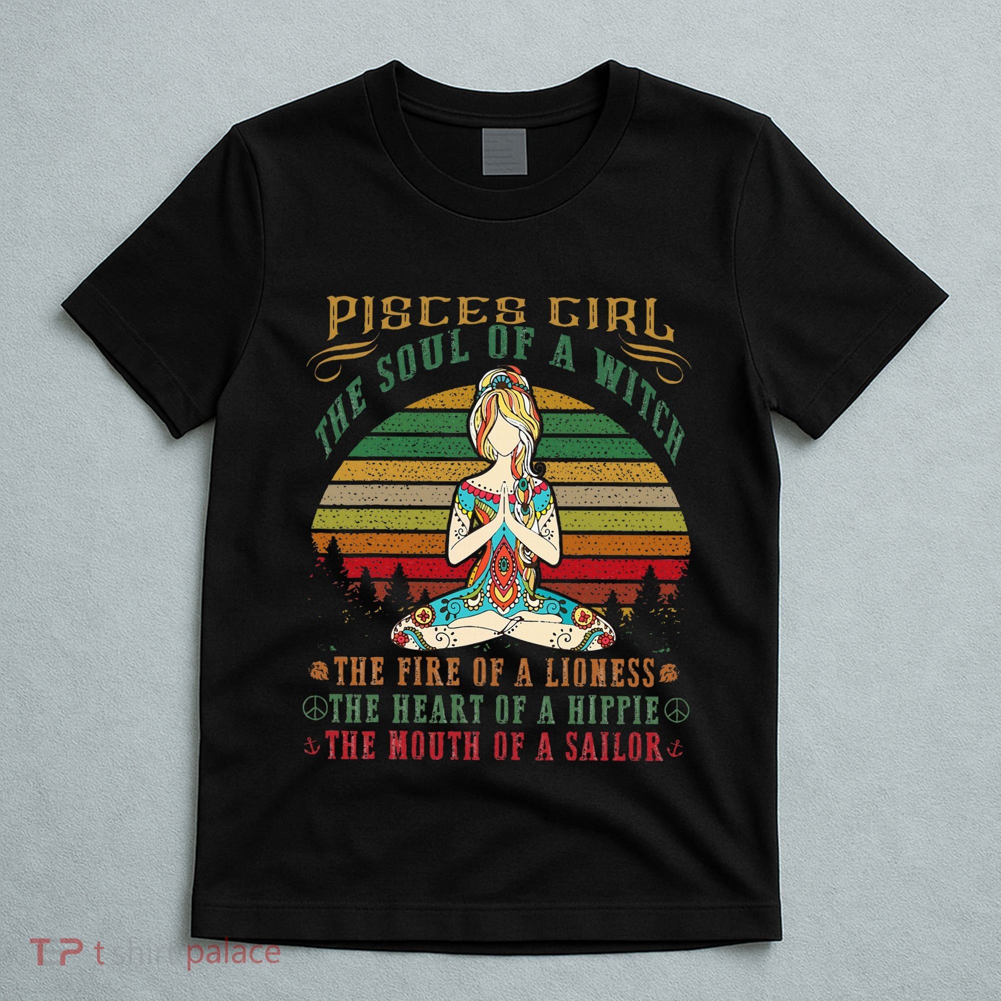 Pisces Girl For Yoga Black Women Birthday Gifts T-Shirt