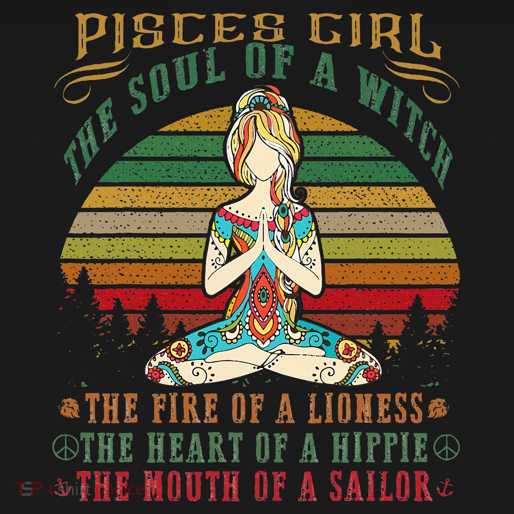 Pisces Girl For Yoga Black Women Birthday Gifts T-Shirt
