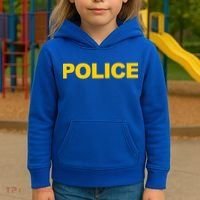 Police Gift Front And Back Print Police Law Enforcet Kids Hoodie thumb 3