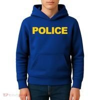 Police Gift Front And Back Print Police Law Enforcet Kids Hoodie thumb 4