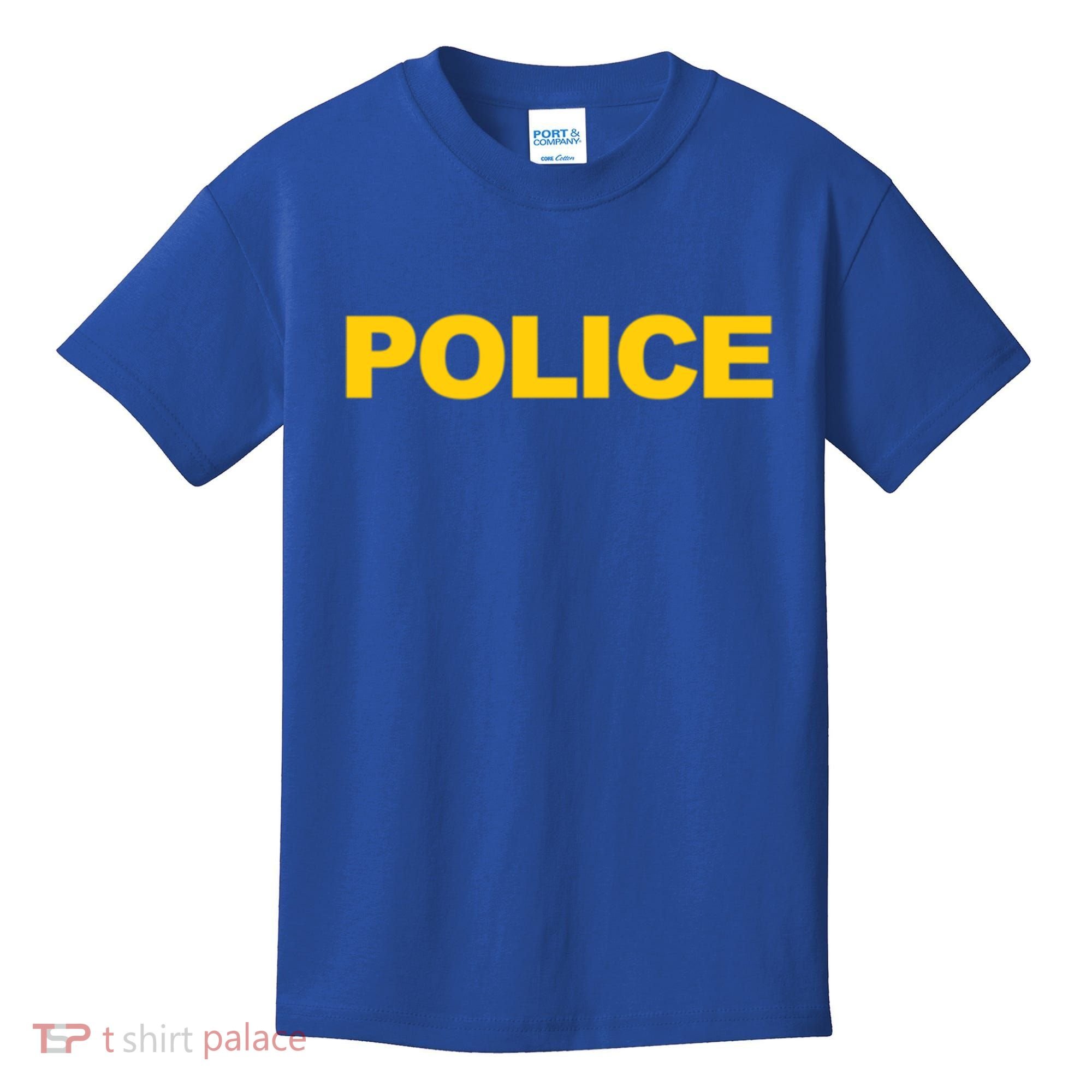 Police Gift Front And Back Print Police Law Enforcet Kids T-Shirt
