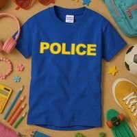 Police Gift Front And Back Print Police Law Enforcet Kids T-Shirt thumb 3