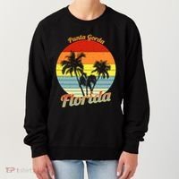 Punta Gorda Florida Retro Tropical Palm Trees Vacation Cute Gift Women's Sweatshirt thumb 0