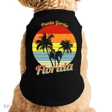 Punta Gorda Florida Retro Tropical Palm Trees Vacation Cute Gift Doggie Tank