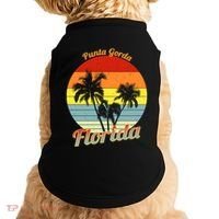 Punta Gorda Florida Retro Tropical Palm Trees Vacation Cute Gift Doggie Tank thumb 0