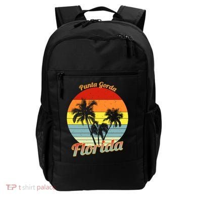 Punta Gorda Florida Retro Tropical Palm Trees Vacation Cute Gift Backpack
