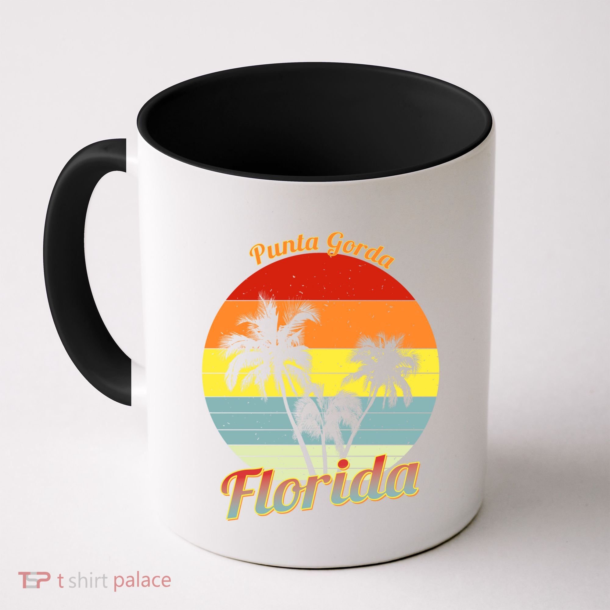 Punta Gorda Florida Retro Tropical Palm Trees Vacation Cute Gift Coffee Mug