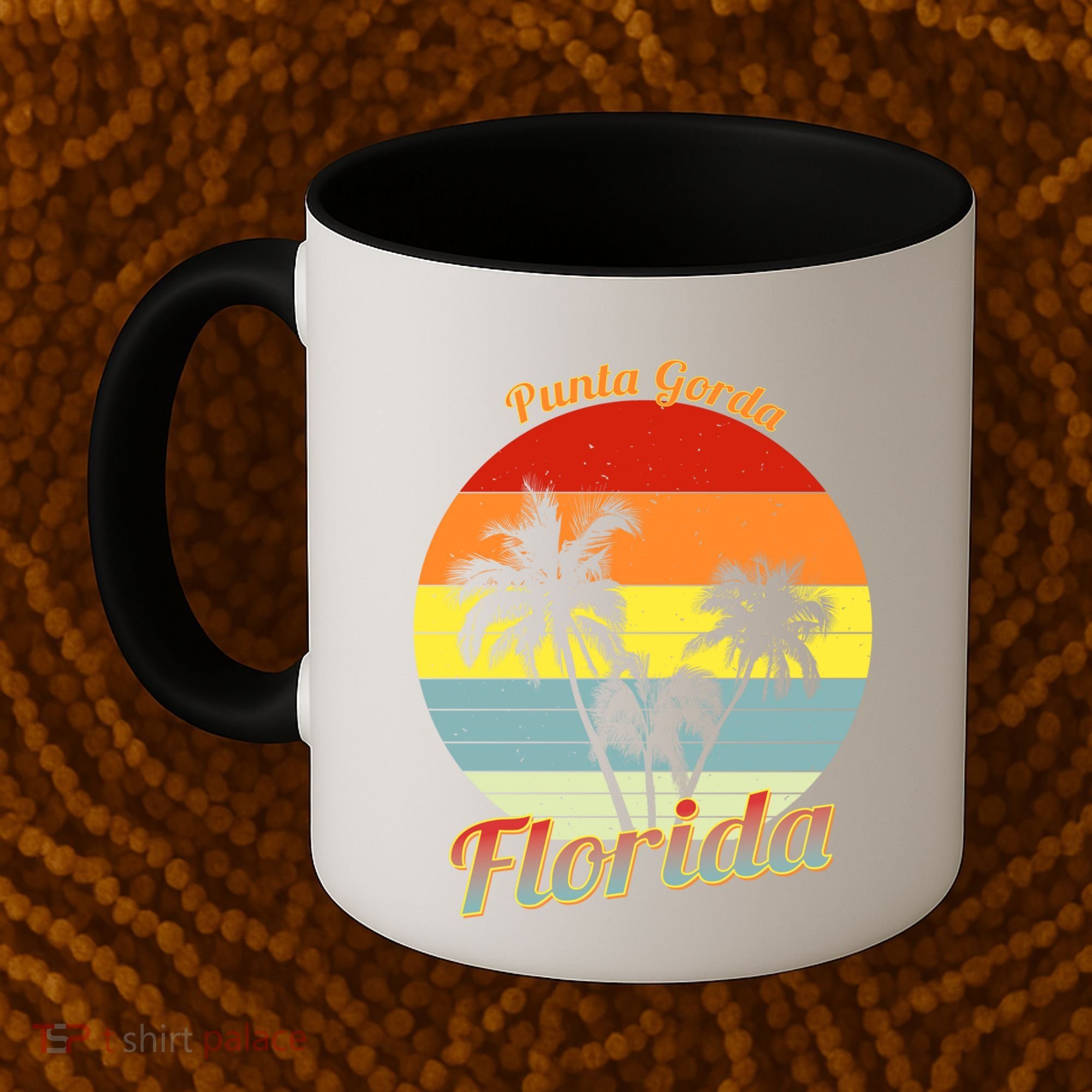Punta Gorda Florida Retro Tropical Palm Trees Vacation Cute Gift Coffee Mug