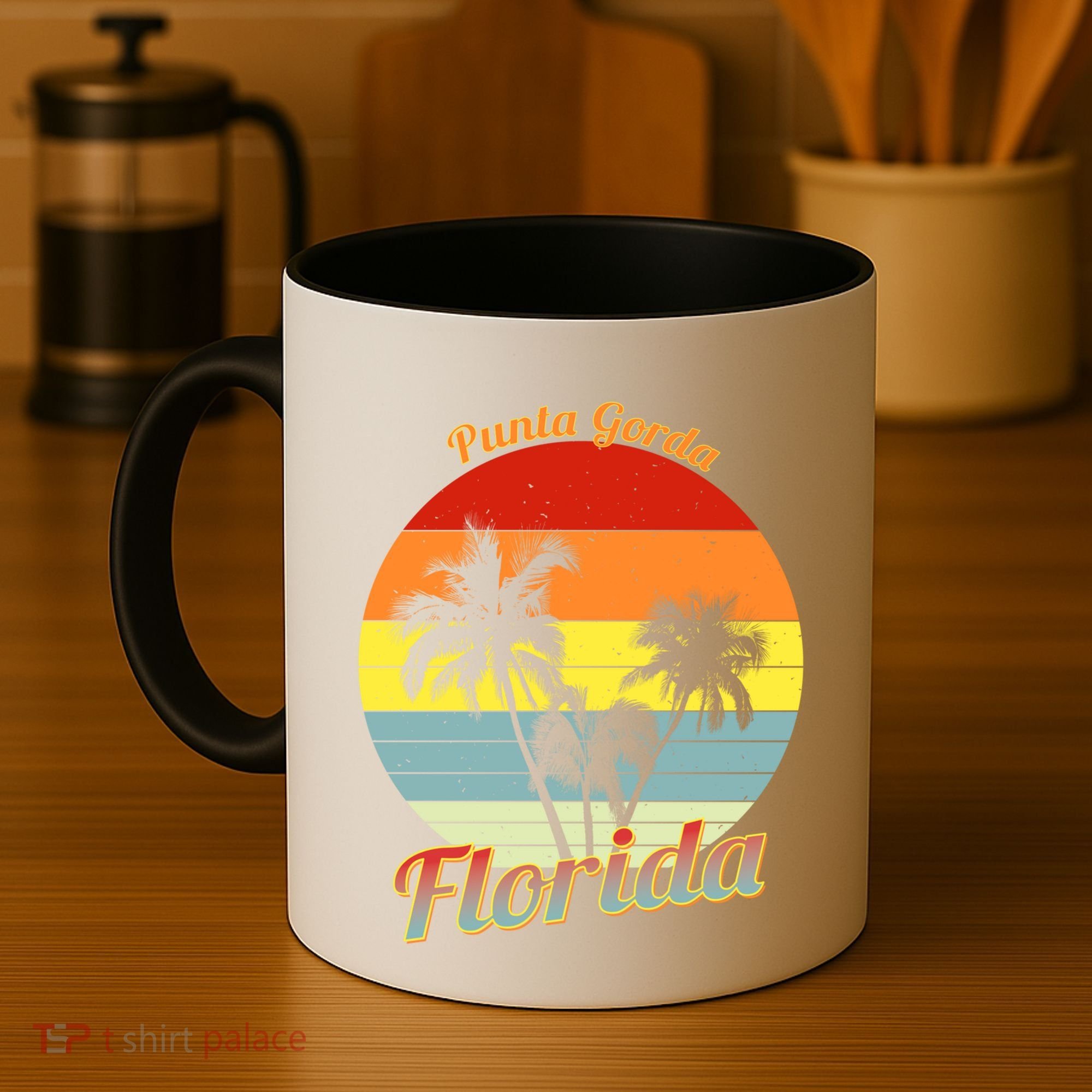 Punta Gorda Florida Retro Tropical Palm Trees Vacation Cute Gift Coffee Mug