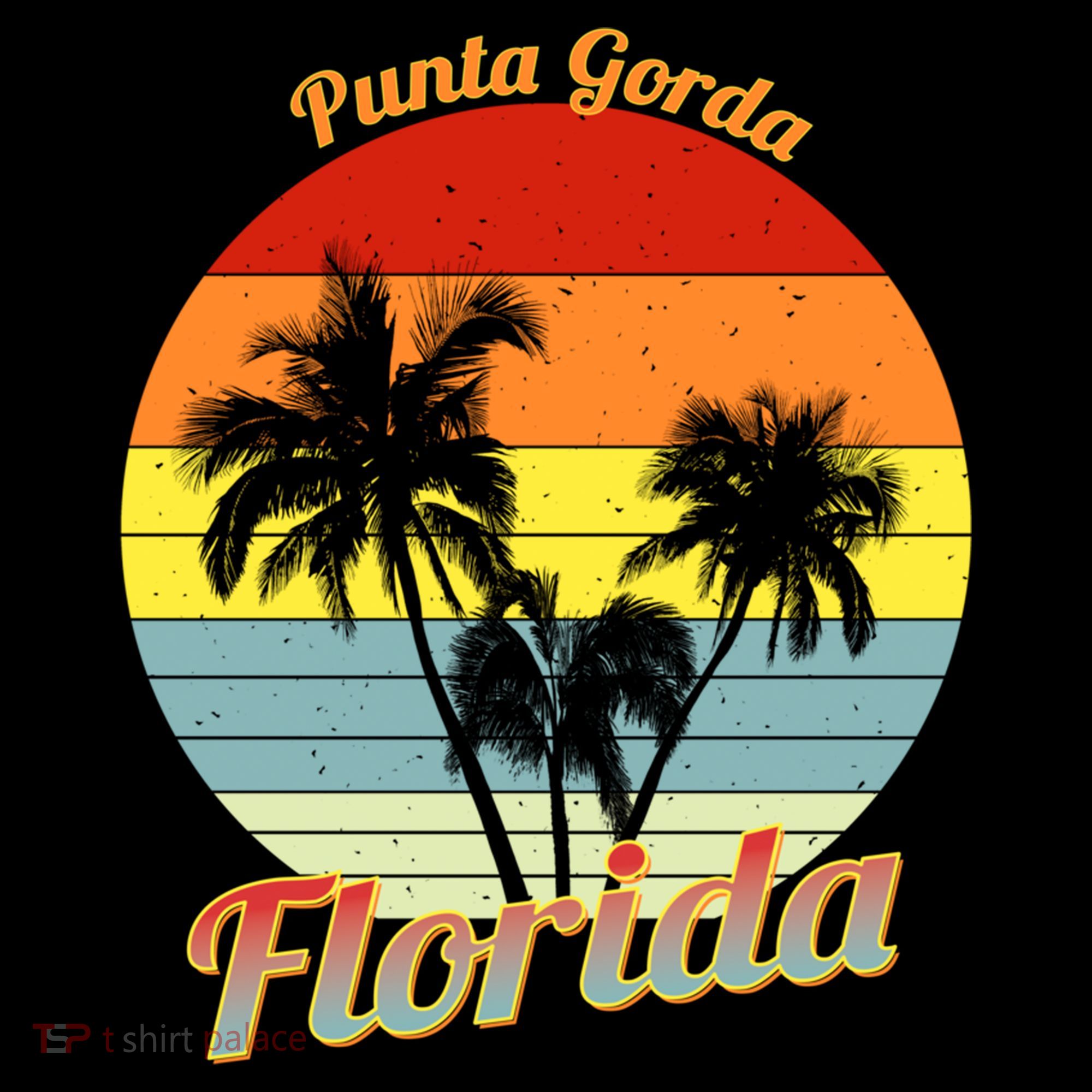 Punta Gorda Florida Retro Tropical Palm Trees Vacation Cute Gift Women's Hoodie