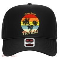 Punta Gorda Florida Retro Tropical Palm Trees Vacation Cute Gift Hat thumb 0