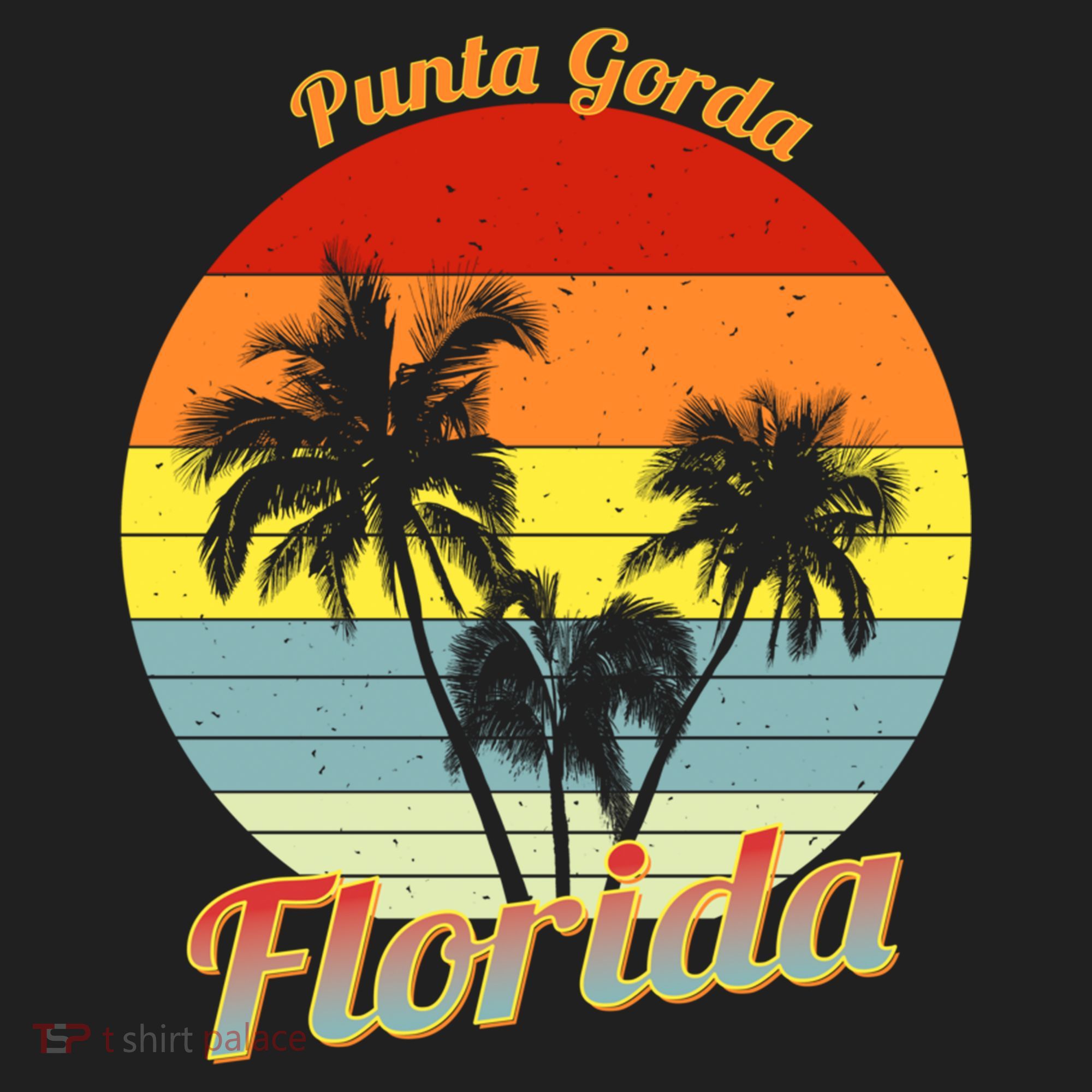 Punta Gorda Florida Retro Tropical Palm Trees Vacation Cute Gift Hat