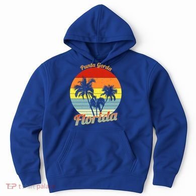 Punta Gorda Florida Retro Tropical Palm Trees Vacation Cute Gift Hoodie
