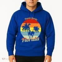 Punta Gorda Florida Retro Tropical Palm Trees Vacation Cute Gift Hoodie thumb 2