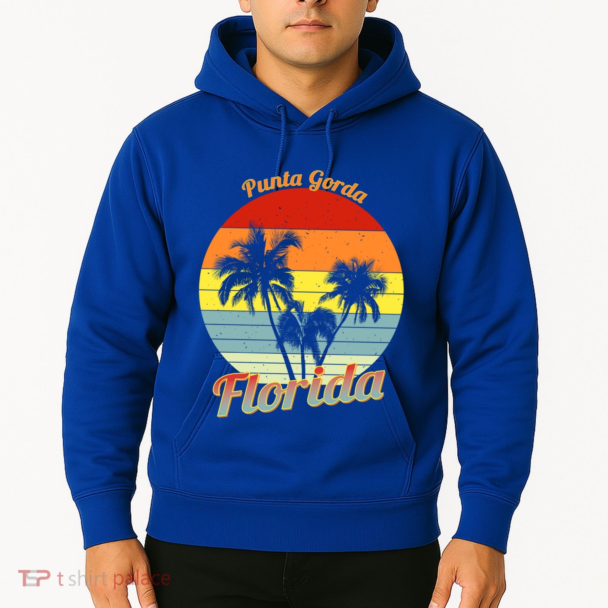 Punta Gorda Florida Retro Tropical Palm Trees Vacation Cute Gift Hoodie