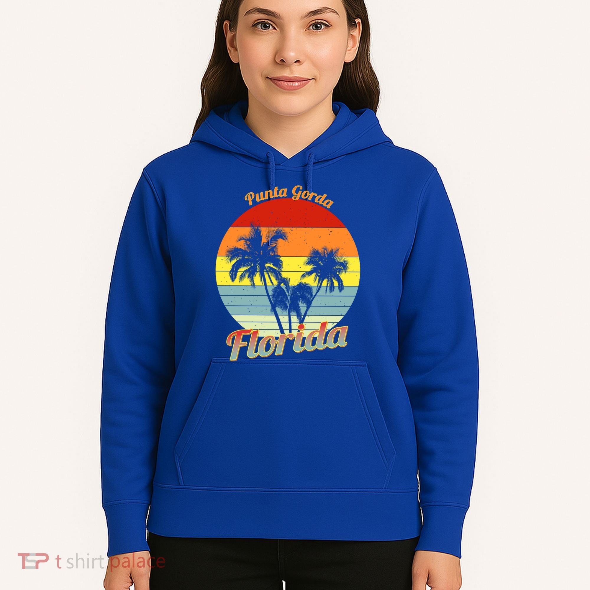 Punta Gorda Florida Retro Tropical Palm Trees Vacation Cute Gift Hoodie