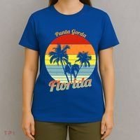 Punta Gorda Florida Retro Tropical Palm Trees Vacation Cute Gift T-Shirt thumb 4