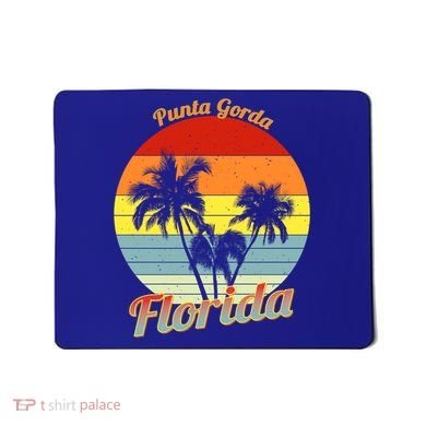 Punta Gorda Florida Retro Tropical Palm Trees Vacation Cute Gift Mousepad
