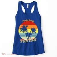 Punta Gorda Florida Retro Tropical Palm Trees Vacation Cute Gift Women's Tank Top thumb 0