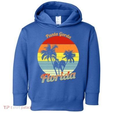 Punta Gorda Florida Retro Tropical Palm Trees Vacation Cute Gift Toddler Hoodie
