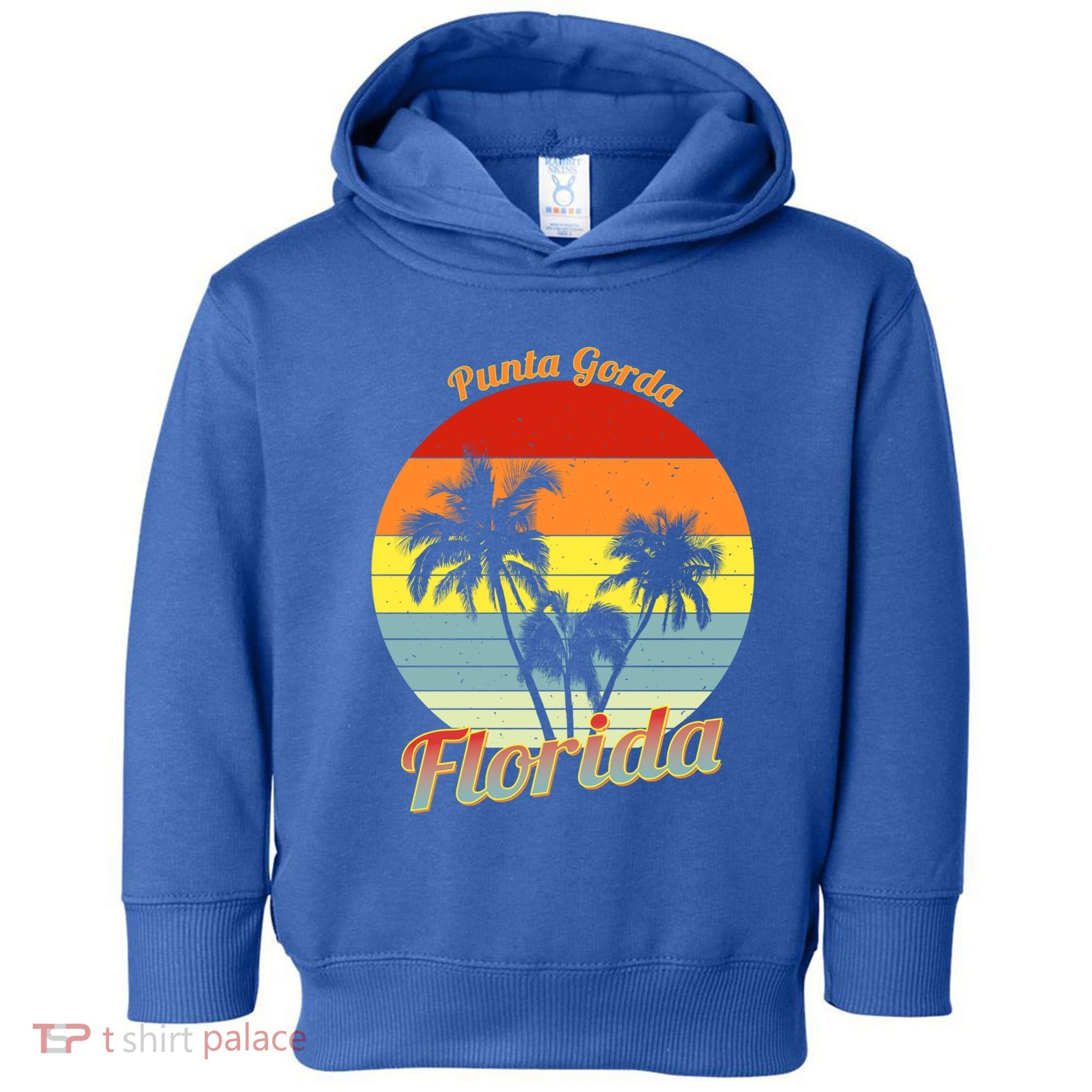 Punta Gorda Florida Retro Tropical Palm Trees Vacation Cute Gift Toddler Hoodie