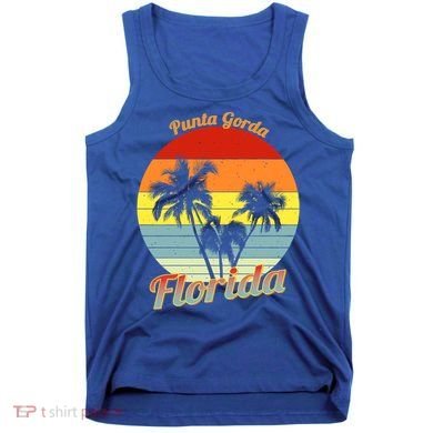 Punta Gorda Florida Retro Tropical Palm Trees Vacation Cute Gift Tank Top